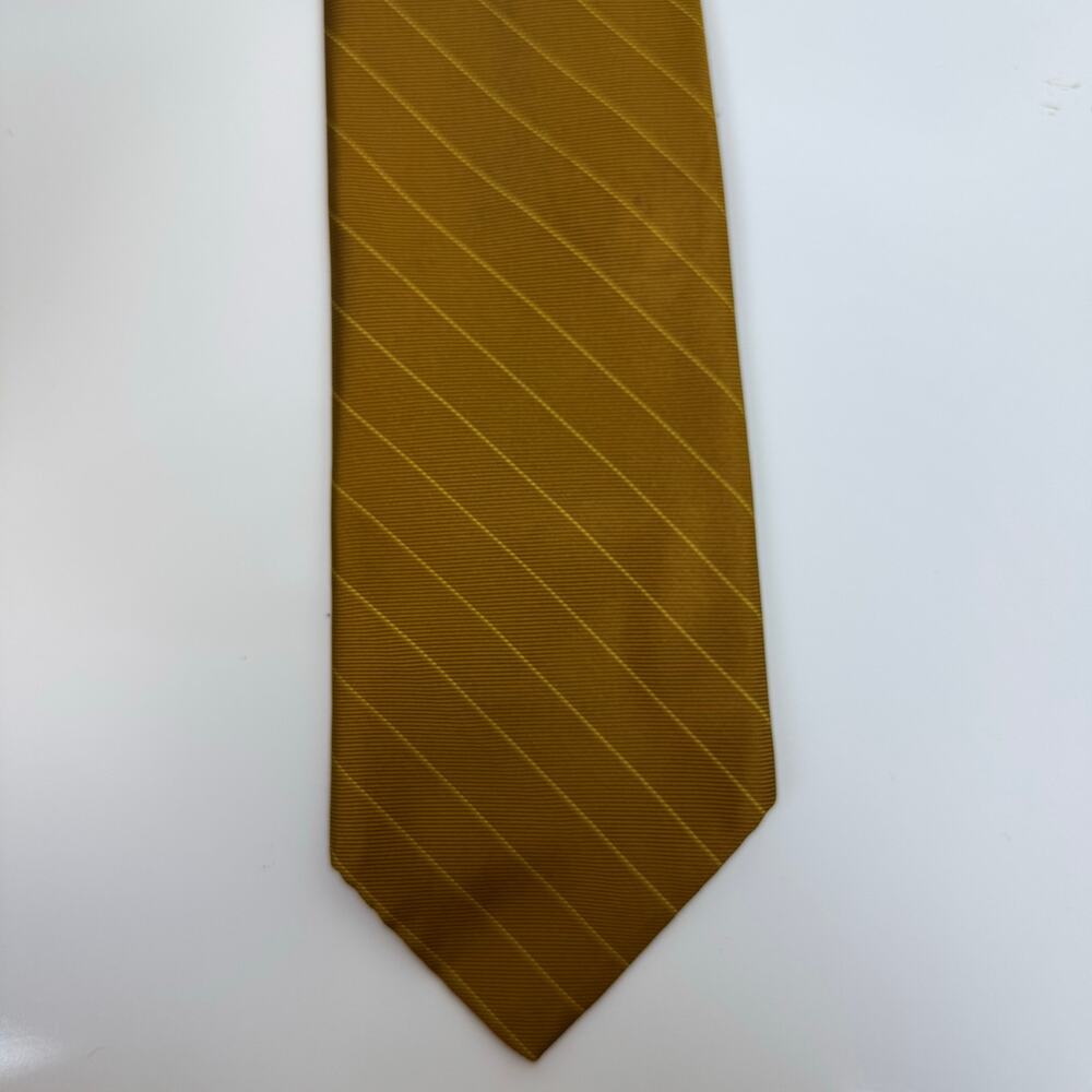 Vintage Lion Silk Blend Tie Gold Stripe